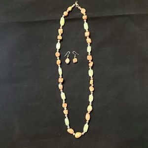Jasper & Precious Gem Stone Necklace & Earrings